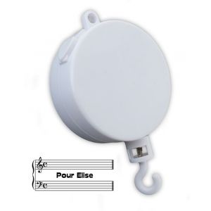 Bo&icirc;te &Agrave; Musique / M&eacute;canisme Musical Pour Mobile - Pour Elise (L. V. Beethoven) - 18 Notes - Blanc - Neuf