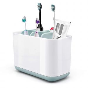 Porte-brosse à dents,porte-brosse à dents électrique en plastique amovible Accessoire de salle de bain multifonction (bleu) - Neuf