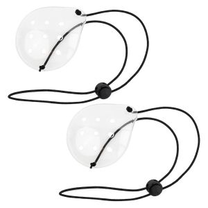 2 Pi&egrave;ces Cache-Oeil Transparent,Cache-Yeux Transparents,Protection Des Yeux Poreux En Plastique,Masque Oculaire Transparent,Masque Oculaire Poreux En Plastique Avec Corde R&eacute;glable - Neuf