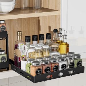 Tianyi-Étagère À Épices, Organisateur Placard Cuisine, Porte-Épices Pour Placard, Rangement Epices Cuisine Pour Épices, Sauces, Aliments En Conserve P26.8*L32*H7.5cm - Neuf