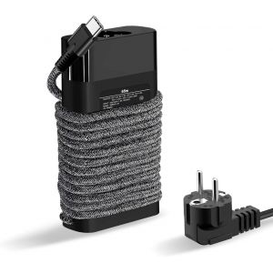 KALANKA-Chargeur Rapide USB C 65W 45W Nylon Tress&eacute; pour HP Chromebook/Elitebook/Envy/Spectre/Elite/Pavilion/Probook Notebook PC - Neuf