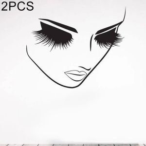 Stickers Muraux De Maquillage-2 Pcs Beauty Studio Decor,57x49cm, - Neuf