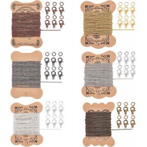 Ph 30m Cha&icirc;ne Gourmette Cha&icirc;nes Tordues En Fer Cha&icirc;nes Torsad&eacute;es Cha&icirc;ne De Croix 360pcs Anneau De Jonction Jump Rings En Fer 120pcs Fermoir Pince De Homard En Laiton Pour Bijoux - Neuf