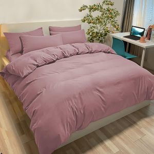 Housse De Couette 220x240 Avec 2 Taies Oreiller 50x80 Cm - Rose Fonc&eacute; - Parure Lit 2 Personnes 240x220 Cm Microfibre - Neuf