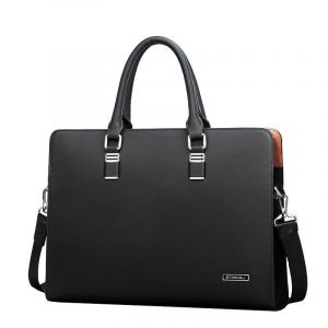 Sac à Bombes en Cuir group pour Homme d'Affaires,Sacoche de Haute Qualité pour Ordinateur Portable 14 Pouces - Black - Neuf