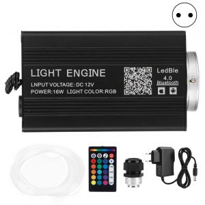 HJLIAN Lumiere a fibre optique 16 W RGBW, eclairage a distance pour application Bluetooth, 0,75 mm x 2 m, decoration de bar KTV, prise UE 100-240 V - Neuf