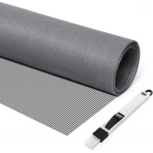 Maa-Rouleau Moustiquaire Fibre De Verre Porte Fenetre 1.2*2.5m Grillage Pour Moustiquaire Coupable Toile Gris Maille D'écran Avec Brosse De Nettoyage Pour Terrasse - Neuf