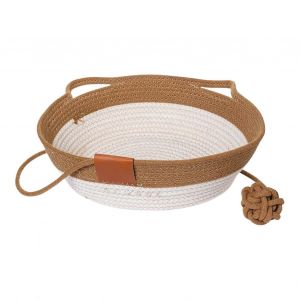 Katzenkorb Mit Ohren Tiss&eacute; Lit De Chat Avec Des Oreilles De 35 X 35 Cm Meubles Rembourr&eacute;s Protecteur Pour Les Chatons Et Les Petits Animaux De Compagnie - Neuf