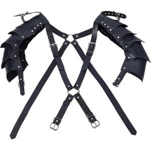 R&eacute;glable Steampunk de l'&Eacute;paule de l'Armure M&eacute;di&eacute;vale &agrave; Bandouli&egrave;re en Cuir de la Garde M&eacute;di&eacute;vale Pauldron Armure pour Costume de F&ecirc;te - Neuf