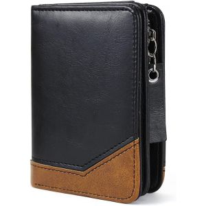 NSIECD-Portefeuille Homme - PU Cuir Minimaliste Porte Monnaie Homme Porte Carte Bancaire avec Fen&ecirc;tre D'identit&eacute; - Compartiment pour Pi&egrave;ces de Monnaie et Compartiments pour Cartes - Neuf