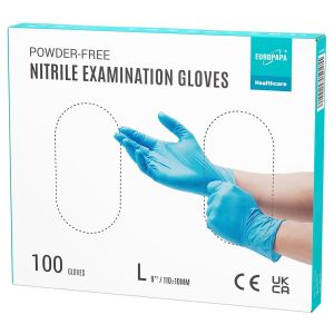 Loranka-&reg; Lot De 100 Gants Jetables En Nitrile Sans Poudre, Sans Latex, Non St&eacute;riles, Sans Latex, Non St&eacute;riles, Sans Latex, Gloves Disposibles (L, Bleu) - Neuf