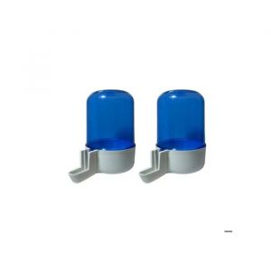 Abreuvoir Automatique Pour Oiseaux Distributeur D'eau 300 Ml Lot De 2 Bleu Pour Cage Voli&egrave;re Perruches Canaris - Neuf