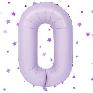 Ballon violet clair en forme de chiffre 0,101 cm,violet clair,en aluminium,0,101 cm,ballon à l'hélium,décoration d'anniversaire pour fille et garçon - Neuf