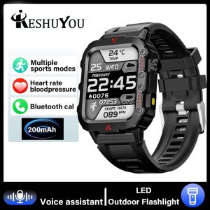 2025 nouveau sport montre intelligente Bluetooth parler lampe de poche LED multi-fonction Sports de plein air montre intelligente pour hommes femmes Black - Neuf