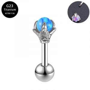 3pcs Bijoux G23 Alliage De Titane Tige Anneau De Lèvre Griffe De Dragon Anneau De Nez Boucle D'oreille 16g/1.2mm Multicolore Langue Ongle Ongle De Sourcil-Goujon À Lèvre Op17 1,2 X 10 X 4 Dents Externes - Neuf