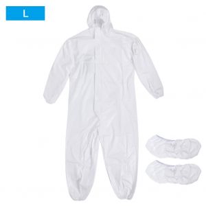 Combinaison De Protection A Capuche Avec Couvre-Chaussures, Vetements De Securite Reutilisables Pour Hommes Et Femmes, Unisexe, Taille L - Neuf