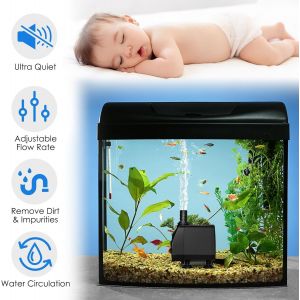 45w Pompe Eau Submersible,3000L/H Aquarium Pumpe,Débit Réglable Pompe Bassin Amphibie,Pompe Fontaine avec Filtre et 3 Buses 19mm/22mm/25mm,Hauteur Refoulement Max 3M,Pour Aquarium, Bassin,Fontaine - Neuf