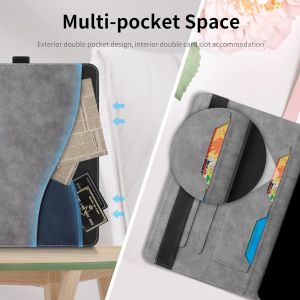&Eacute;tui Coque Pour Samsung Galaxy Tab S6 Lite 10,4 Pouces 2024/2022/2020 - &Eacute;tui Housse De Protection Cuir Pu Avec Portefeuille Coque Tablette Galaxy Tab S6 Lite (Gray) - Neuf