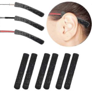 3 Paires De Lunettes De Coton En Tissu De Tricot Doux Conseils De Temple Retenue De Manche,Antid&eacute;rapant &Eacute;lastique Confort Lunettes De Retenue Coussins Pour Lunettes,Noir - Neuf