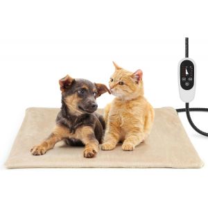 Jgd-Tapis Chauffant Chien Chat L 40x70cm Avec Minuterie Auto Off, Coussin Chauffant Electrique Pour Animaux Temperature Reglable Avec Cordon Anti Morsure - Neuf