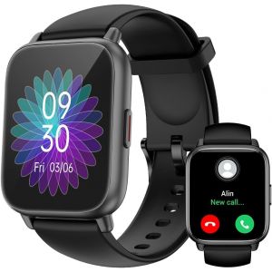 Montre Connect&eacute;e Homme Femme Avec Appel Bluetooth Smartwatch Avec Podometre Cardiofrequencemetre Oxymetre Montre Sport Pour Iphone Android Etanche Ip68 Notification Chronometre Meteo Noir - Neuf