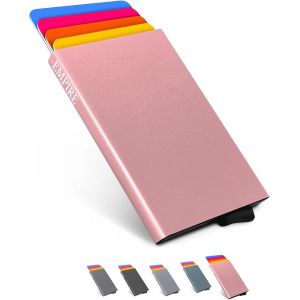 Porte-cartes Empire pour homme, porte-cartes de crédit pour homme, blocage RFID/NFC, petit portefeuille pour femme, portefeuille fin pour homme, porte-cartes pour femme, portefeuille rose brillant - Neuf