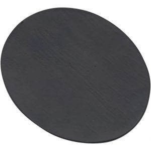 KALANKA-Assiette à Bougie Ovale 10x8cm Aluminium Noir Porte-Bougie Dessous de Plat Décoration de Table Brossé - Design 10386 - Neuf