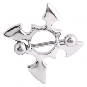 Piercing Personnalise Pour Teton, Anneau De Teton En Forme De Moulin A Vent, Bijou De Corps Anti-Allergie, Bouclier - Neuf