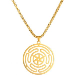 Kal-Hekate Collier Avec Pendentif En Forme De Roue D'hécate Avec Amulette Wicca Pour Homme Et Femme - Neuf