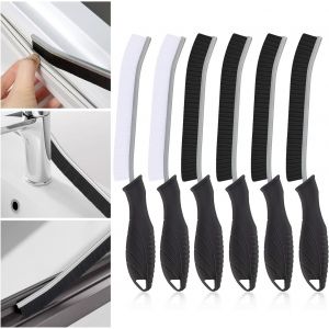 Lot de 6 brosses de nettoyage d'angle &agrave; poils durs &iquest; Brosse &agrave; r&eacute;curer les joints pour salle de bain, cuisine, toilettes et joints, outils de nettoyage en profondeur multifonctionnels - Neuf