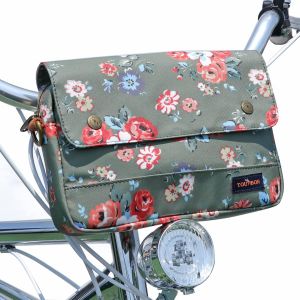 Subzonal-Tourbn Sacoche De V&eacute;lo En Toile Imperm&eacute;able Pour Guidon De V&eacute;lo, Motif Floral, Vert, 25 * 18 * 6 Cm (T-Tb193ca-Fl) - Neuf