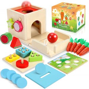 MDY-5 en 1 Jeux Montessori | Jouet de Chute de Balle, Boîte à Pièces, Jouet de Récolte de Carottes, Sensoriels Trieurs | Jeux Bebe 1 an 2 3 Ans - Neuf