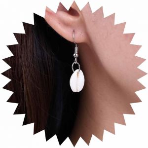 Kal-Boucles D'oreilles Boho En Coquillage Boucles D'oreilles Argent&eacute;es En Coquillage Boucles D'oreilles Plage Cauris Boucles D'oreilles &Eacute;t&eacute; En Coquillage Bijoux Pour Femmes Et Filles - Neuf