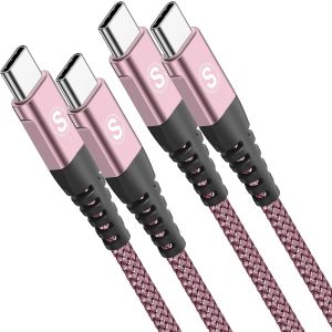 Kal-Lot De 2 C&acirc;bles Usb C Vers Usb C 60 W [3 M] Pd Charge Rapide Usb Type C En Nylon Tress&eacute; Pour iPhone 16 15 Pro Max, Galaxy S25 S24 S23 S22 S21 Ultra Fe Plus Note 20, Ipad Pro, Macbook Pixel - Neuf
