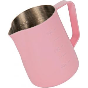 Cmws-Pichet Vapeur Expresso 350 Ml, Pichet À Mousse De Lait En Acier Inoxydable Avec Mesure, Tasse À Mousser Le Lait, Carafe À Café, Latte Art, Rose - Neuf