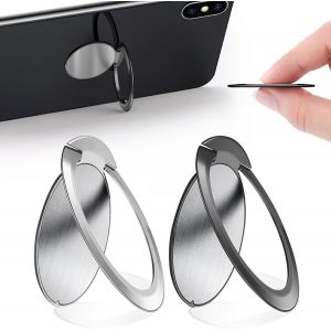 2 Pi&egrave;ces Anneau Telephone Portable En M&eacute;tal, Bague Telephone Portable 1,8 Mm Ultra-Mince, Rotation &Agrave; 360 Degr&eacute;s, Pour Tous Smartphones - Neuf