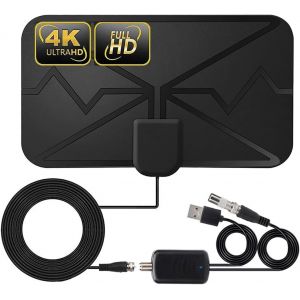 DVB-T/DVB-T2 Antenna, Antenne TV num&eacute;rique HD amplifi&eacute;e C&acirc;ble coaxial HDTV de 16,5 Pieds, 4K 1080p Amplificateur de Signal Antenne Num&eacute;rique pour TV - Neuf