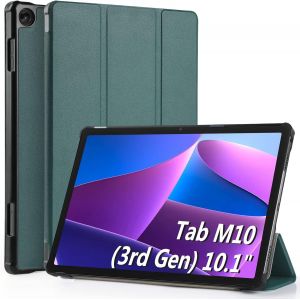 Coque Compatible Pour Lenovo Tab M10 3rd Gen 10.1 Pouces 2022 (Tb-328f/Tb-328x) Vert, Protection Ultra Fin En Cuir Pu Housse Étui Coques.[F2066] - Neuf