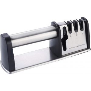 Aiguiseur Manuel, L'aiguiseur De Couteau Pour Les Outils Avec 4 En 1 Pour La Cuisine Et La Maison, Professionnel De Ciseaux, Taille-Crayon En Carbure De Tungstène, Céramique Et Revêtement De Diamant - Neuf