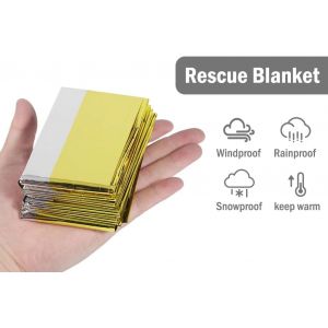 Kalanka-20 Pi&egrave;ces Couverture De Survie, Couverture D'urgence, Couverture Thermique Or Argent&eacute;, Couverture Chauffante De Survie, Couverture De Secours Pour L'ext&eacute;rieur, Premiers Secours (140x 210cm) - Neuf