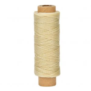 50 M&egrave;tres/Rouleau 150d/16 Artisanat En Cuir Plat Fil &Agrave; Coudre &Agrave; La Main Couture Fil Cir&eacute; (Beige) - Neuf