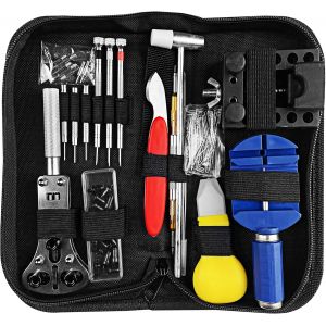 Kal-147 Pcs Kit De Réparation De Montre, Professionnel Kit Montre Demontage Bracelet, Outils Horlogerie Avec Étui De Transport, Tournevis Horloger, Réglable Ouvre Boitier Pour Changement Pile - Neuf