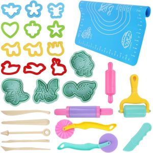 KALANKA-Kit de modelage de pâte à modeler, 29 pièces, accessoires de modelage, moules, formes, rouleau à pâtisserie - Cadeau pour filles et garçons - Neuf