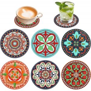 Ensemble De Sous-Verres En Silicone De 9 Cm De Diam&egrave;tre, Antid&eacute;rapants, &Agrave; Texture 3d, Pour Tasses &Agrave; Caf&eacute; Ou &Agrave; Th&eacute;. Dessous De Verre D&eacute;coratifs Style R&eacute;tro. - Neuf