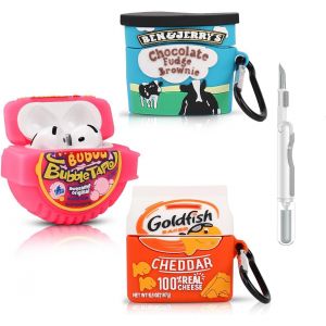 LORANKA-(3 paquets) Coque en silicone pour AirPods 4 &eacute;couteurs sans fil, pour AirPods 4e g&eacute;n&eacute;ration d'&eacute;couteurs, avec kit de stylo de nettoyage, &eacute;tui de protection en silicone avec dessins - Neuf