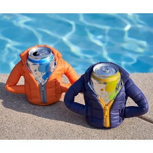 Veste Isolante Easy Open Beer Coke Jacket Veste Isolante Doudoune (Orange + Bleu) - Neuf