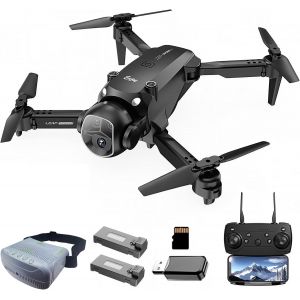 Drone Fpv Avec Caméra Hd,Les Lunettes De Réalité Virtuelle,Double Caméras,Gyroscope À Six Axes,Positionnement Par Flux Optique,Prise De Photo Par Geste,Double Batterie,Sd 8 Go,Lecteur De Cartes - Neuf