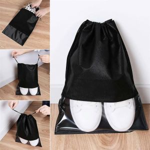 12x Pochette Cordon de Serrage Sacs à poussière Transparent Non-tissé Voyage Portable Chaussures Sac de Rangement - Neuf