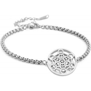 Trahoo-Bracelet Cube De Metatron Pour Homme Et Femme, Archanges, Sceau Du Roi Salomon, Bracelet À Maillons En Acier Inoxydable, Géométrique, Chaîne Ajourée Pour Homme, Amulette - Neuf