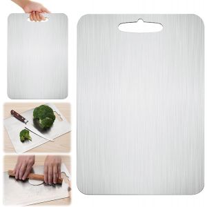 Planche À Découper En Acier Inoxydable - Planche À Découper Multifonction - Double Face - Pour La Viande, Le Poisson, Les Légumes (20 X 29 Cm) - Neuf
